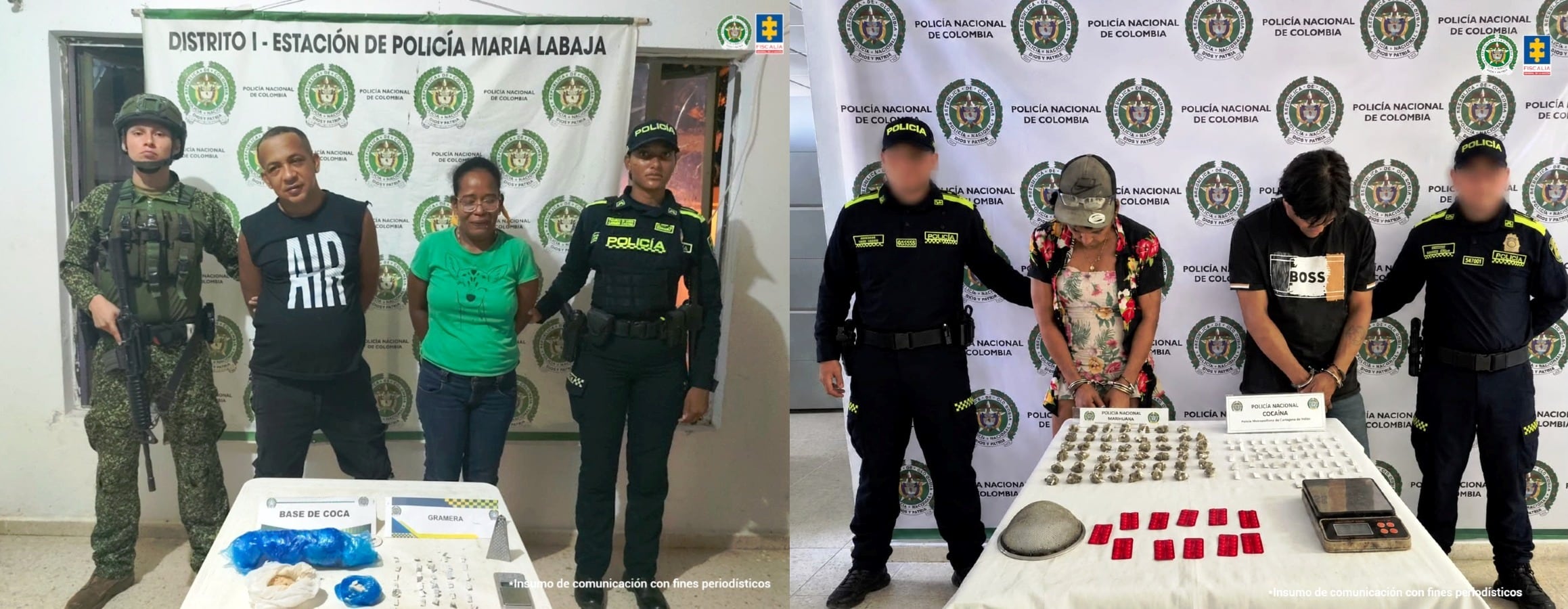 Cárcel para dos parejas señaladas de almacenar y distribuir estupefacientes en Bolívar