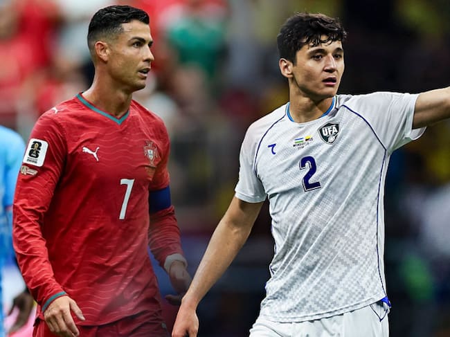 Cristiano Ronaldo y Abdukodir Khusanov / Composición: Caracol Radio