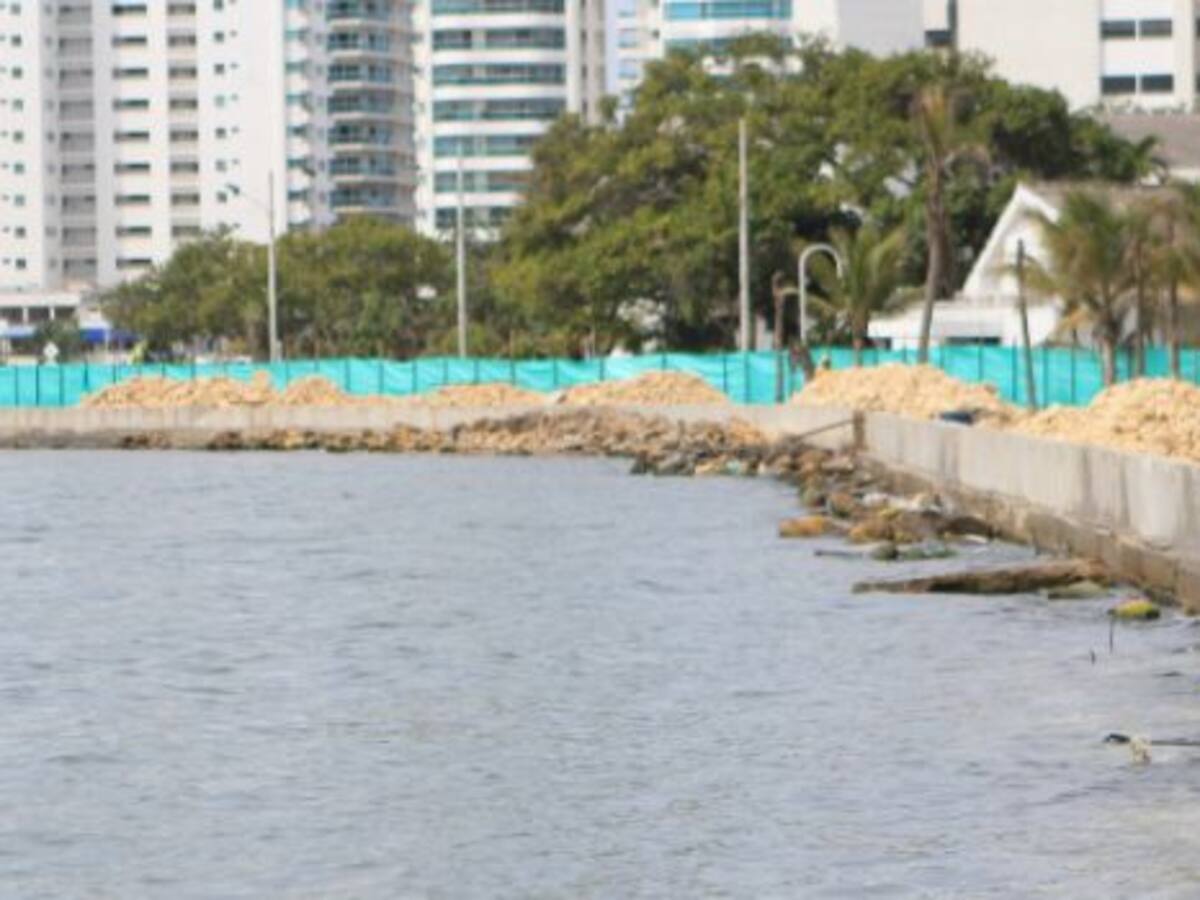 Avanza construcción de paseo peatonal en Bocagrande