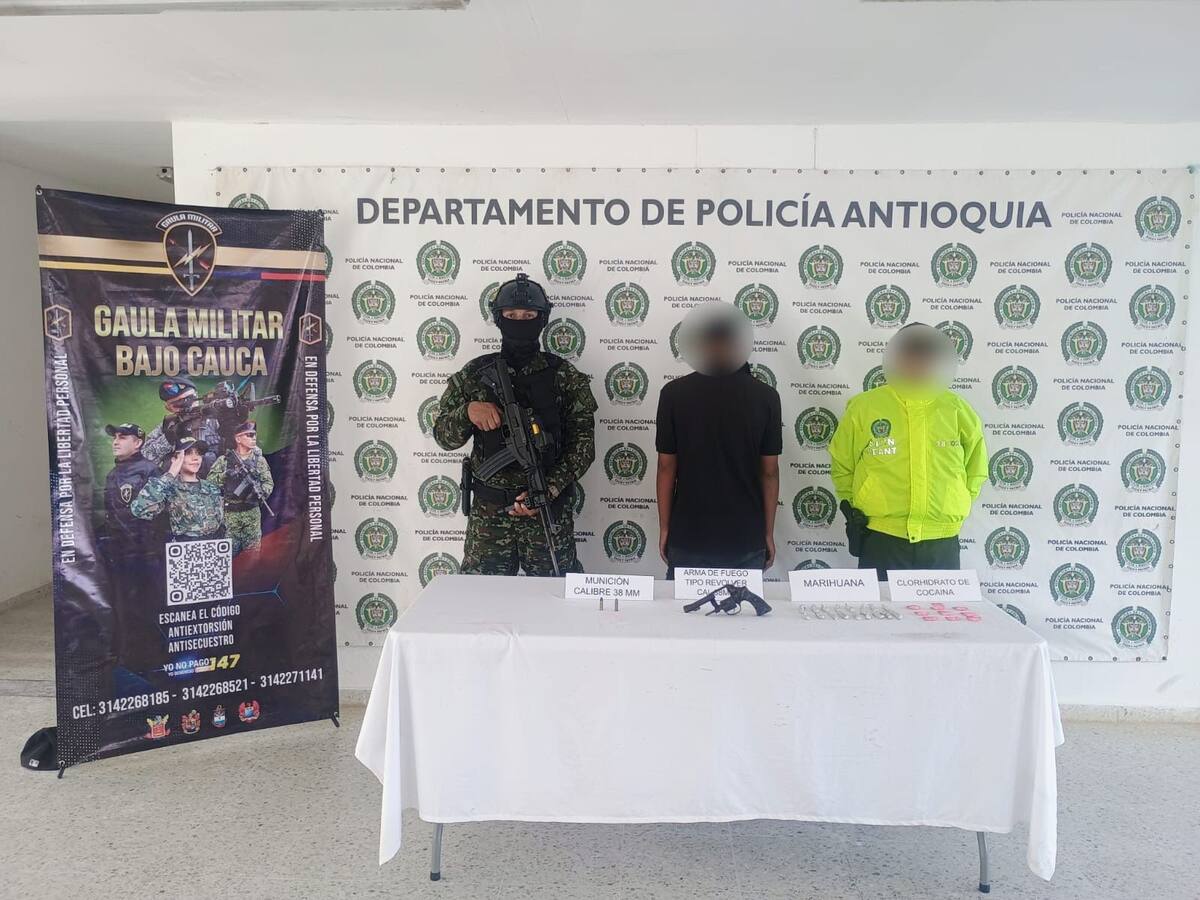 En Caucasia aprehendieron a un menor, integrante del Clan del Golfo con amplio historial criminal