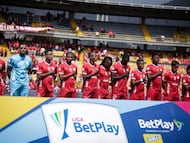 Once inicial de América de Cali contra Internacional de Bogotá / Colprensa.