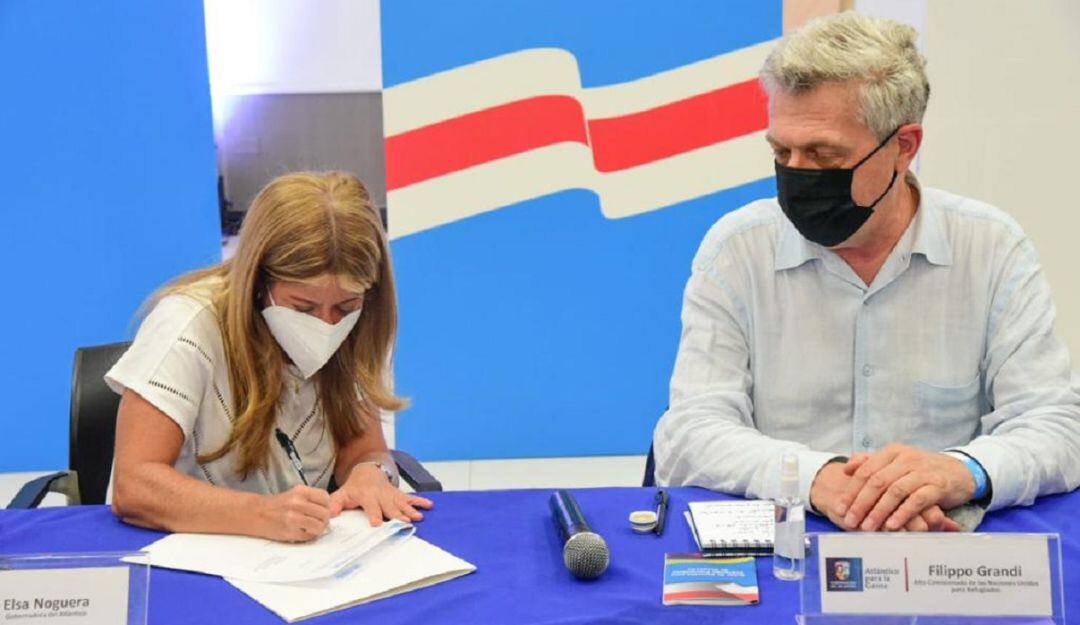 Gobernadora Elsa Noguera y el Alto Comisionado de la ONU, Filippo Grandi