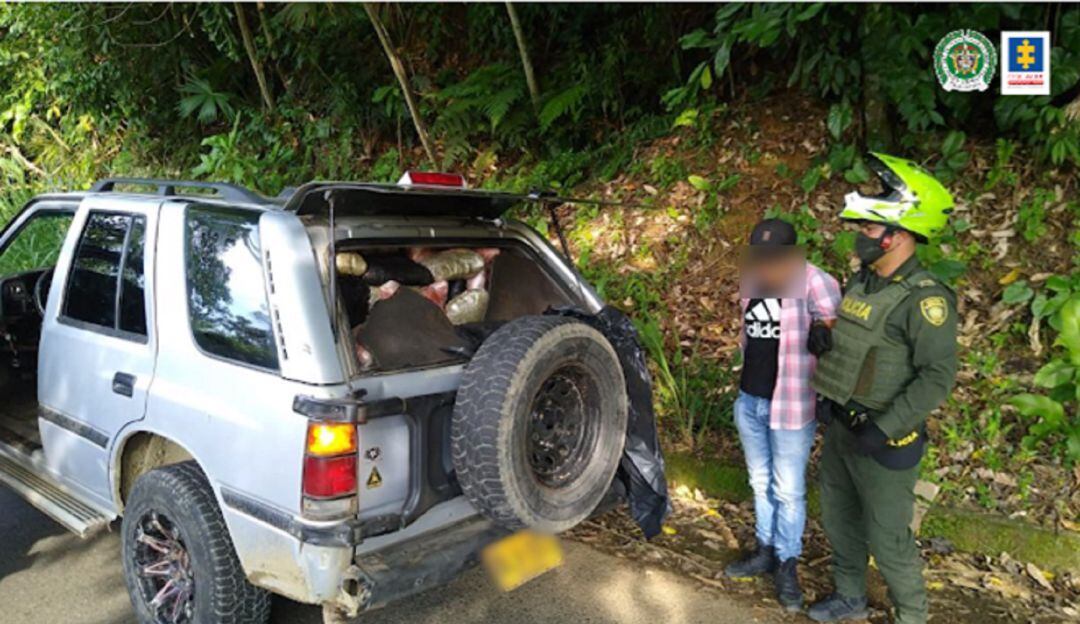 Transportaba más de 500 kilos de marihuana por vías de Caldas