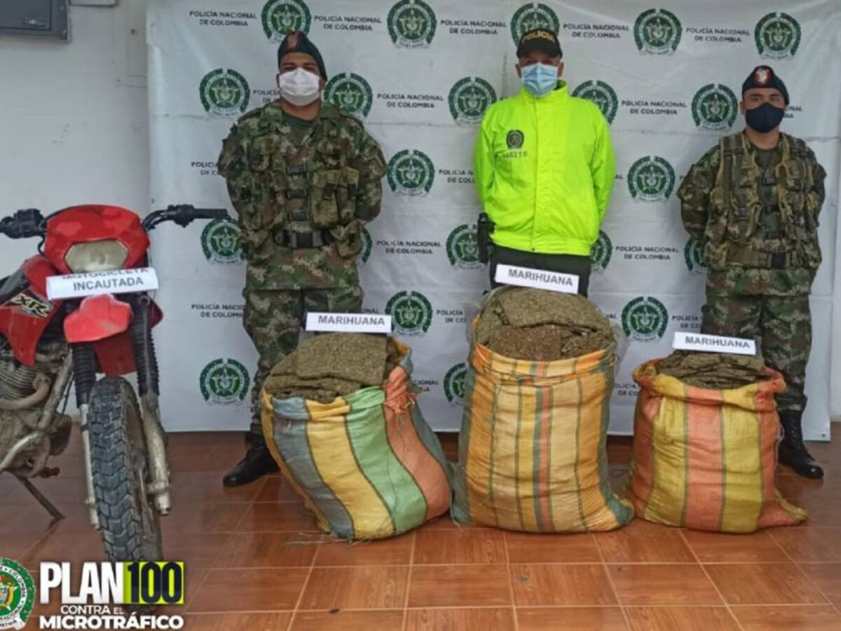 Incautan más de 100 kilos de droga en el sur del Tolima