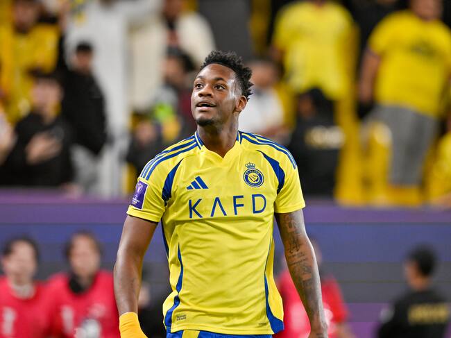 RIYADH, SAUDI ARABIA - MARCH 10: Jhon Duran of Al-Nassr celebrates after a goal during AFC Champions League Elite football match between Al-Nassr and Esteghlal at Al-Awwal Park in Riyadh, Saudi Arabia on March 10, 2025. (Photo by Mohammed Saad/Anadolu via Getty Images)