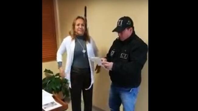 Capturada alcaldesa de La Cumbre por el delito de concusión. Foto: Imagen tomada de video suministrado por la Fiscalía.