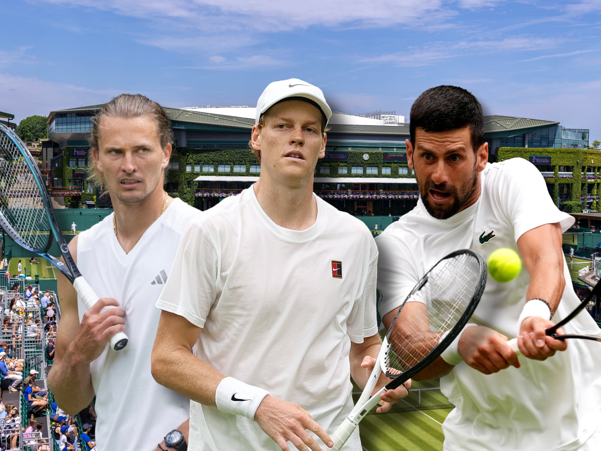 Zverev, Sinner y Djokovic. Fotos: Getty Images.