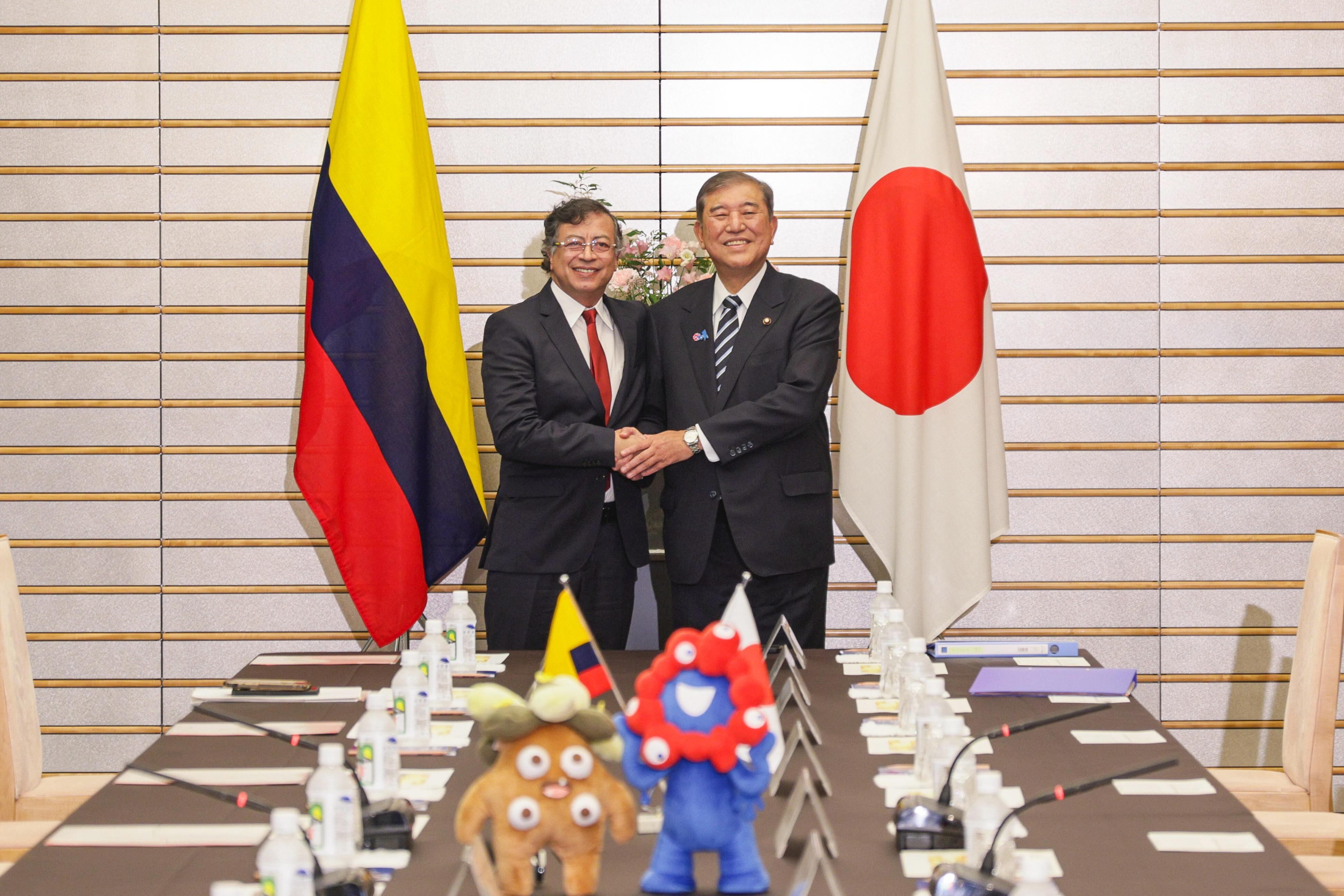 El presidente Gustavo Petro se reunió con el primer ministro japonés, Shigeru Ishiba. Foto: Presidencia de la República 