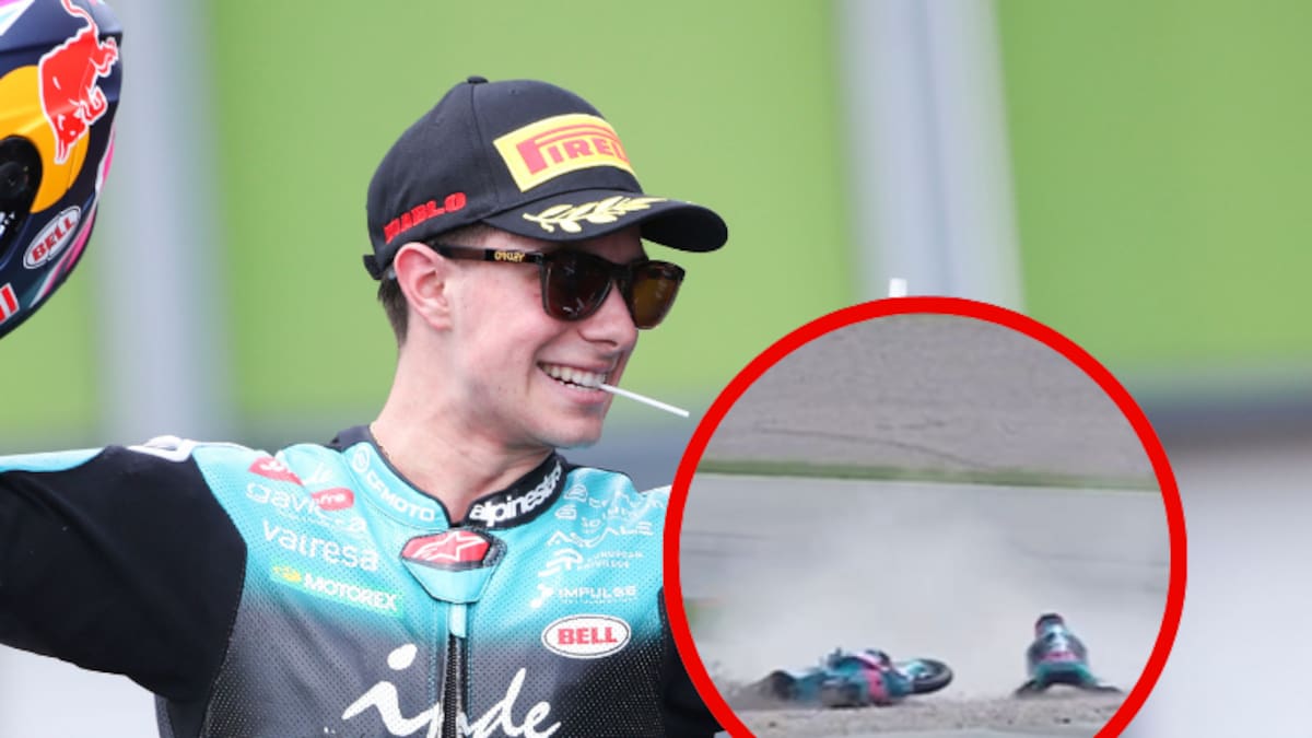 Amargo día para David Alonso en Moto2: así fue la caída que lo obligó a retirarse del GP de Alemania