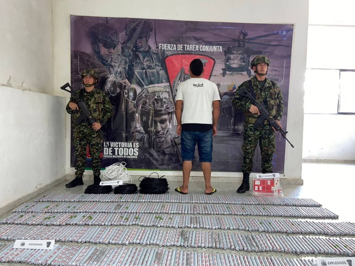Ejército capturó a hombre que transitaba con material explosivo en el sur de Bolívar