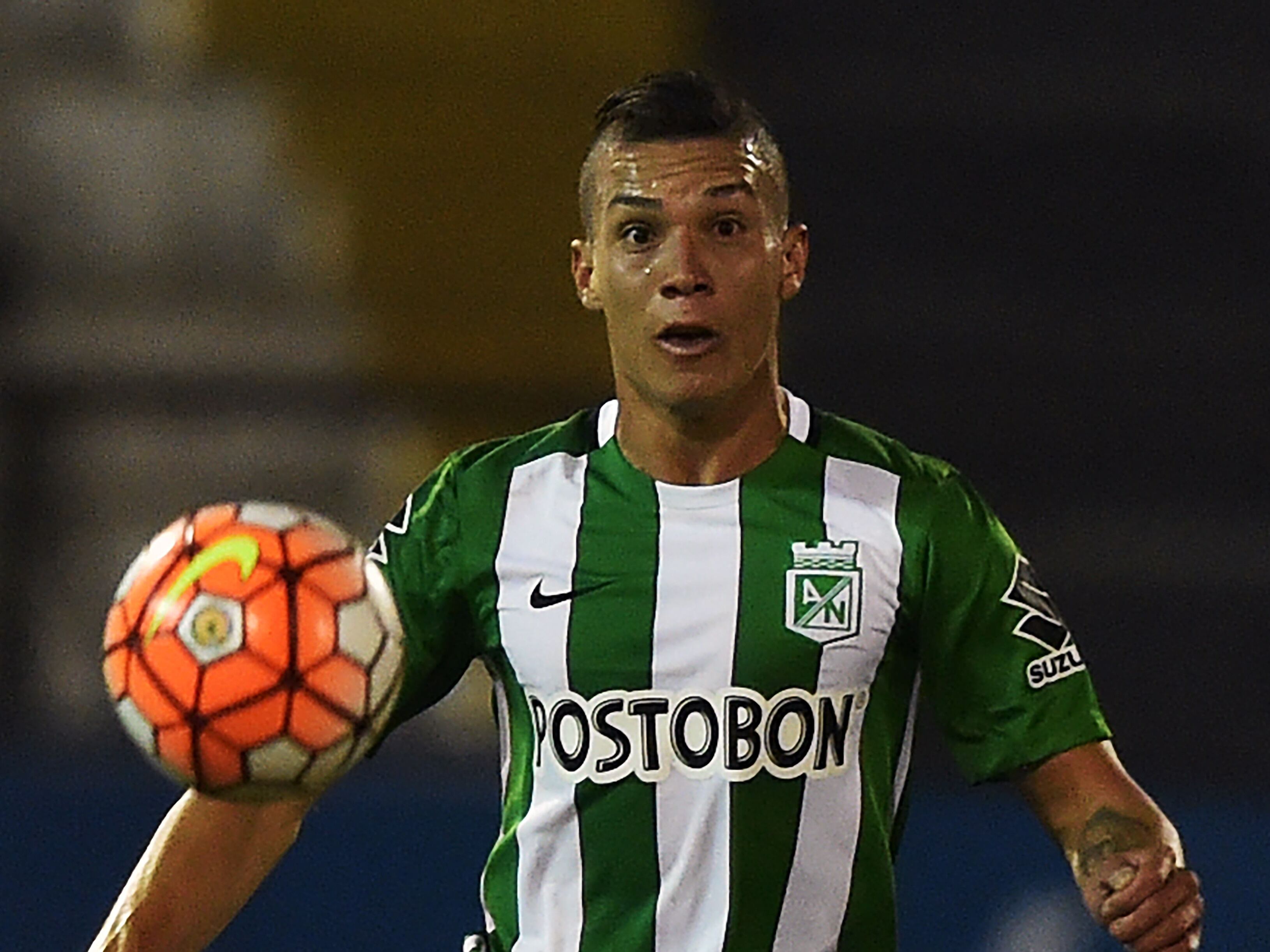 Matheus Uribe durante su primer ciclo en Atlético Nacional. (Photo by CRIS BOURONCLE / AFP) (Photo by CRIS BOURONCLE/AFP via Getty Images)