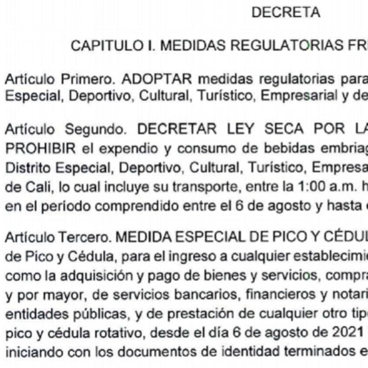 Continúa pico y cédula y ley seca en Cali