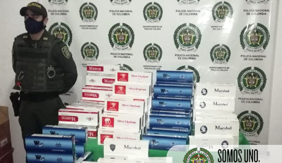 Incautación de cigarrillos de contrabando.