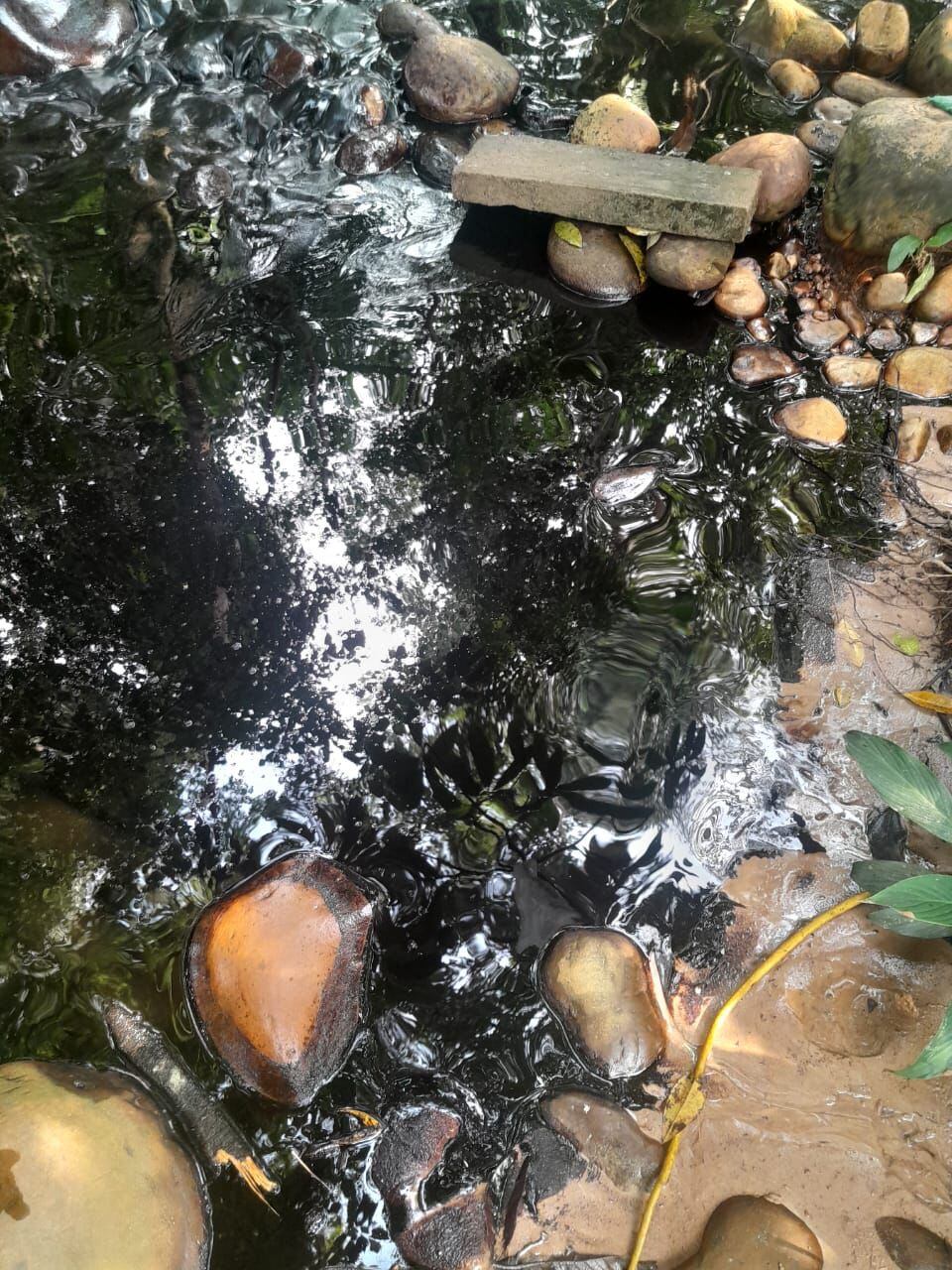 Derrame de crudo por atentado al oleoducto Caño Limon Coveñas.