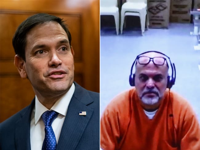 El senador republicano Marco Rubio (izq) y el exjefe paramilitar Salvatore Mancuso (der).
(Foto:     Getty / Caracol Radio )
