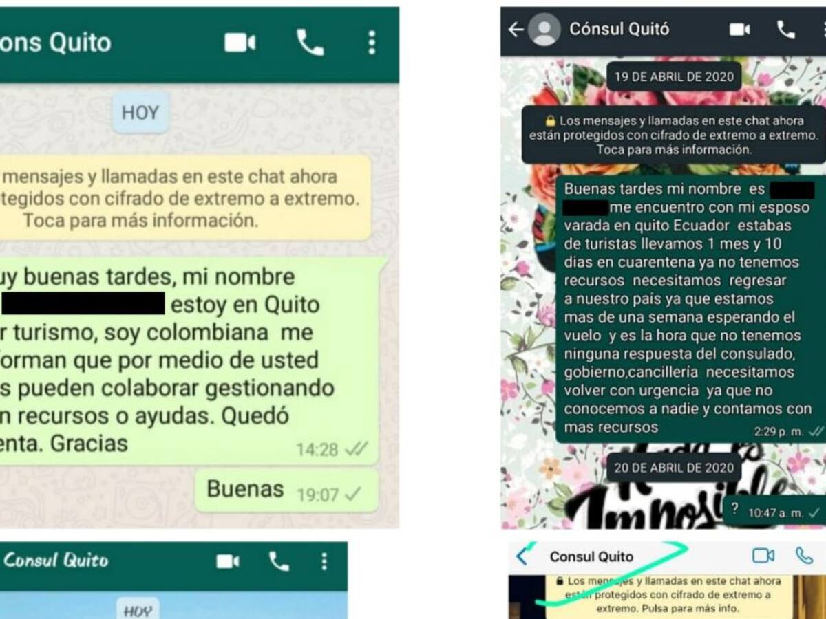 Colombianos varados en Ecuador denuncian que cónsul los tiene bloqueados