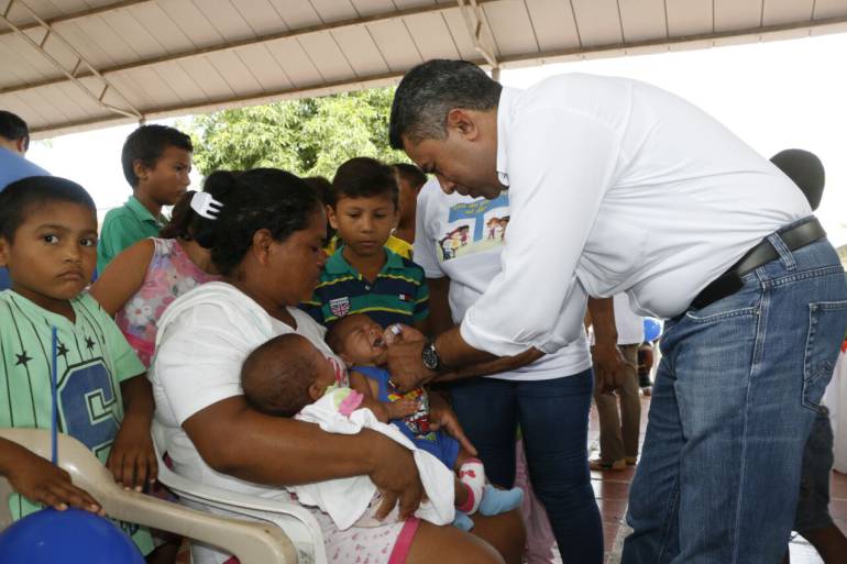 El departamento de Magdalena tiene al 99 por ciento de sus niños vacunados contra el sarampión. FOTOGRAFÍA DE LA GOBERNACIÓN DE MAGDALENA