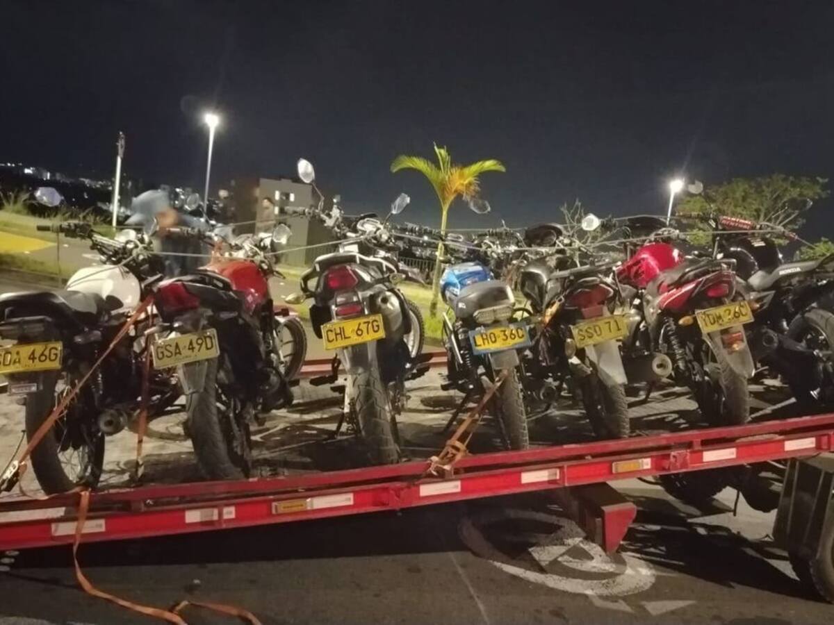 Más de 50 motocicletas fueron inmovilizadas en Molivento, Dosquebradas