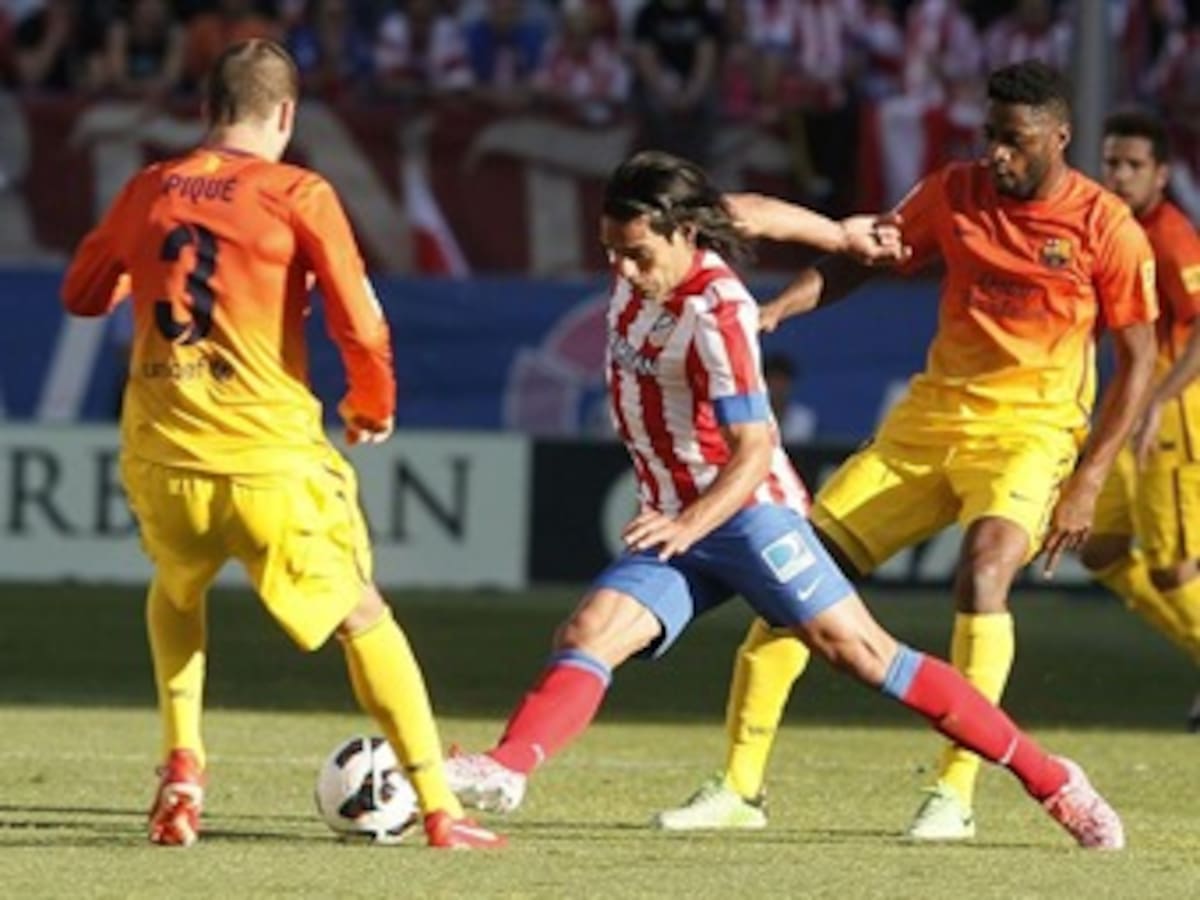 Falcao anotó pero no le alcanzó al Atlético para evitar la celebración de Barcelona