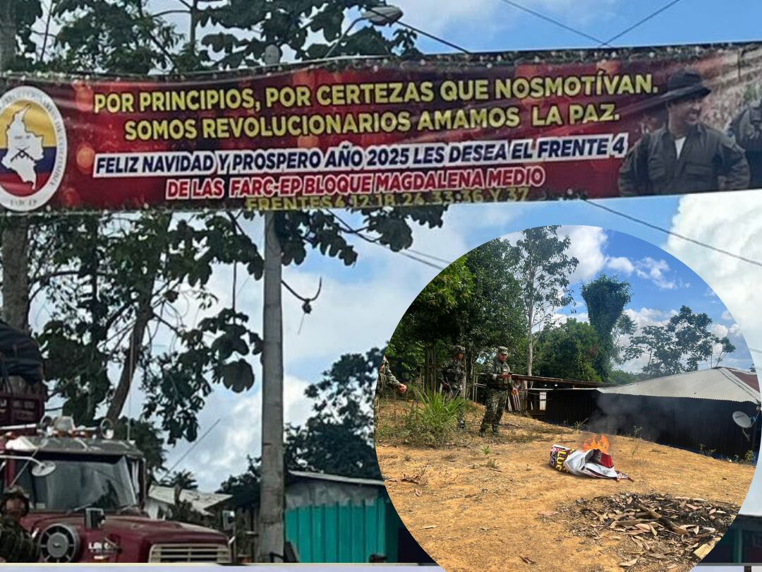 Pasacalle mensaje navideño disidencias frente 4 en Segovia- foto Andrés Julián Rendón