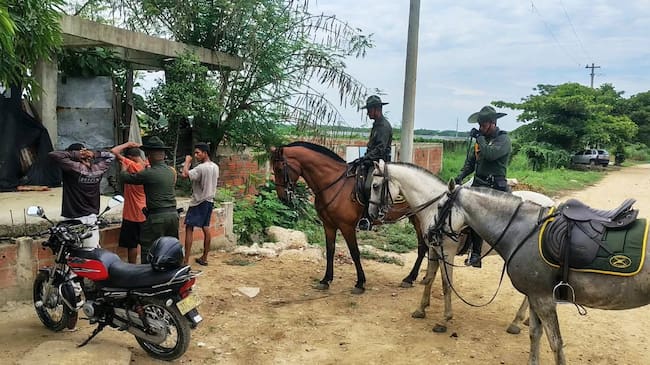 Policía de Carabineros intensifica patrullajes montados en el corregimiento de Bayunca