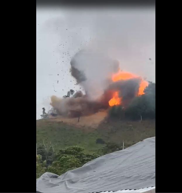Explisón en zona rural de Segovia- foto tomada de un video de cortesía