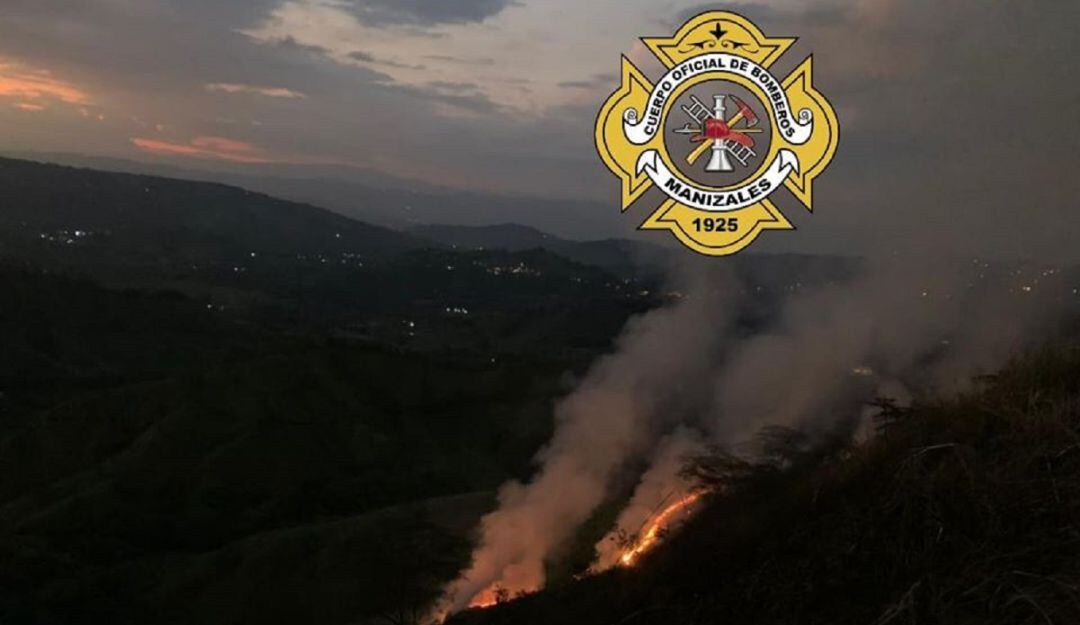 Incendio forestal en Manizales