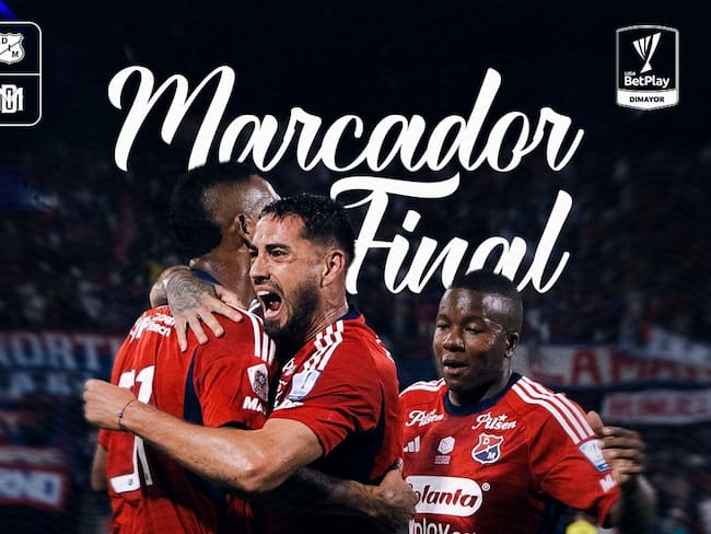 Los jugadores del Medellín celebran uno de sus tantos ante el Chicó / Twitter: @DIM_Oficial.