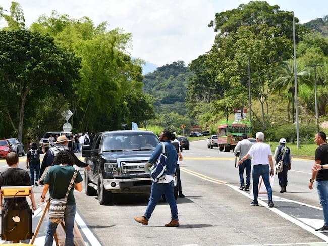 Manifestación en el peaje San Bernardo del Viento, vía Manizales - Medellín. Foto: CRIDEC.