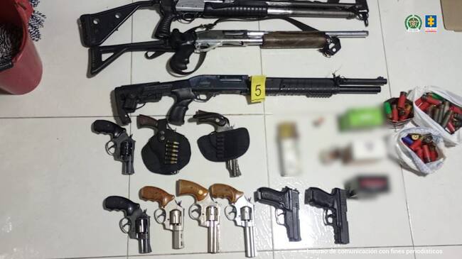 Incautación de armas empresas de seguridad vinculadas con grupos armados ilegales. Foto: Fiscalía.