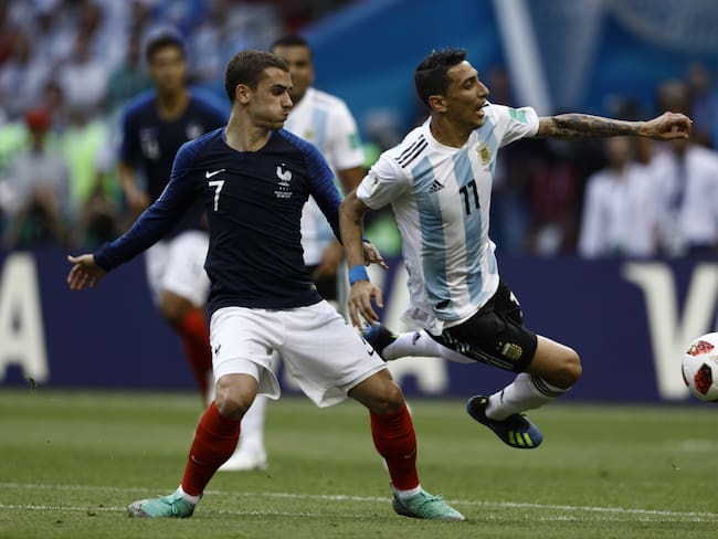 Francia y Argentina se enfrentaron durante el Mundial del 2018 en Rusia.  (Photo by Mehdi Taamallah/NurPhoto via Getty Images)
