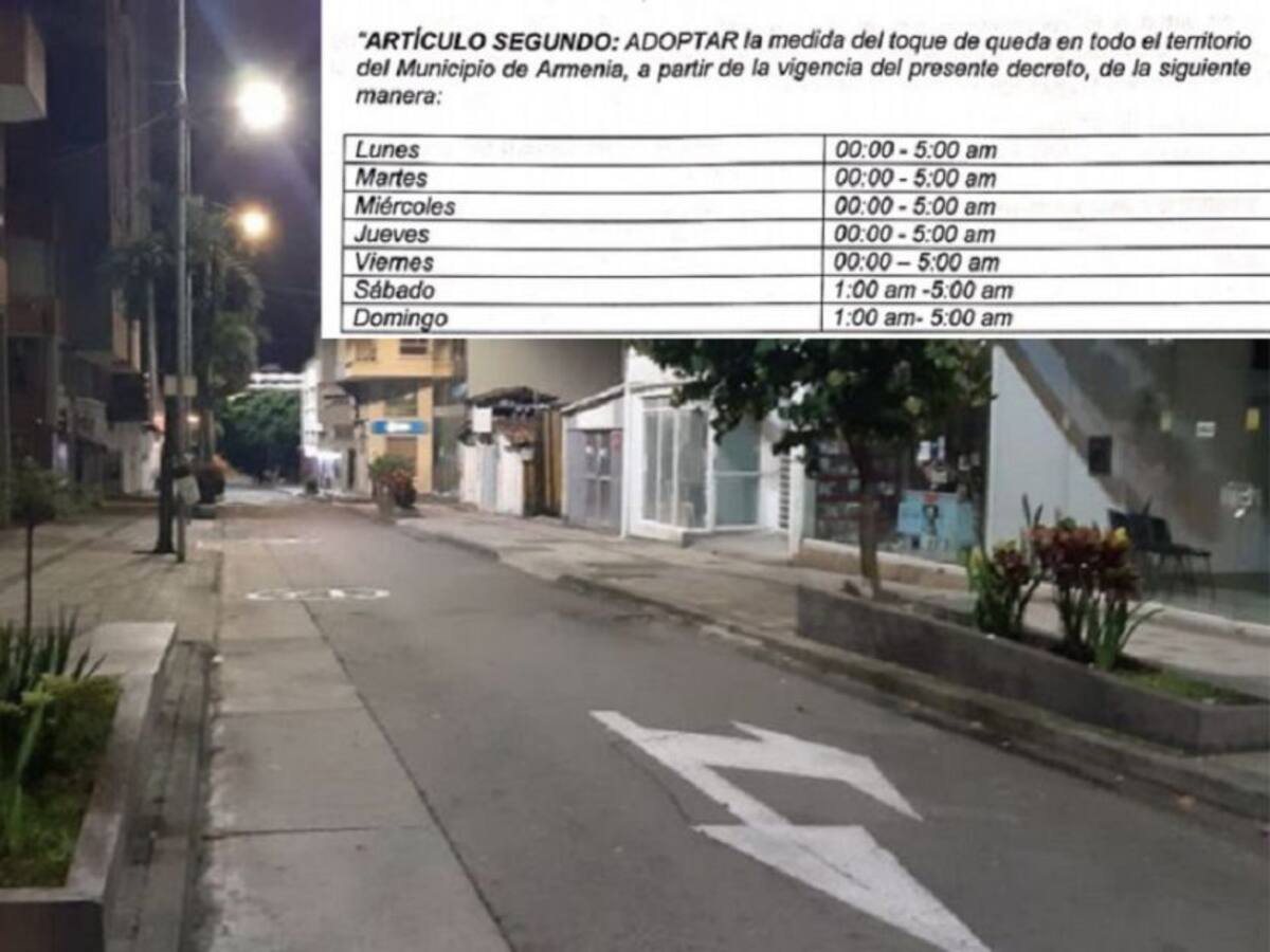 Quindío en alerta verde hospitalaria y en Armenia cambió el toque de queda