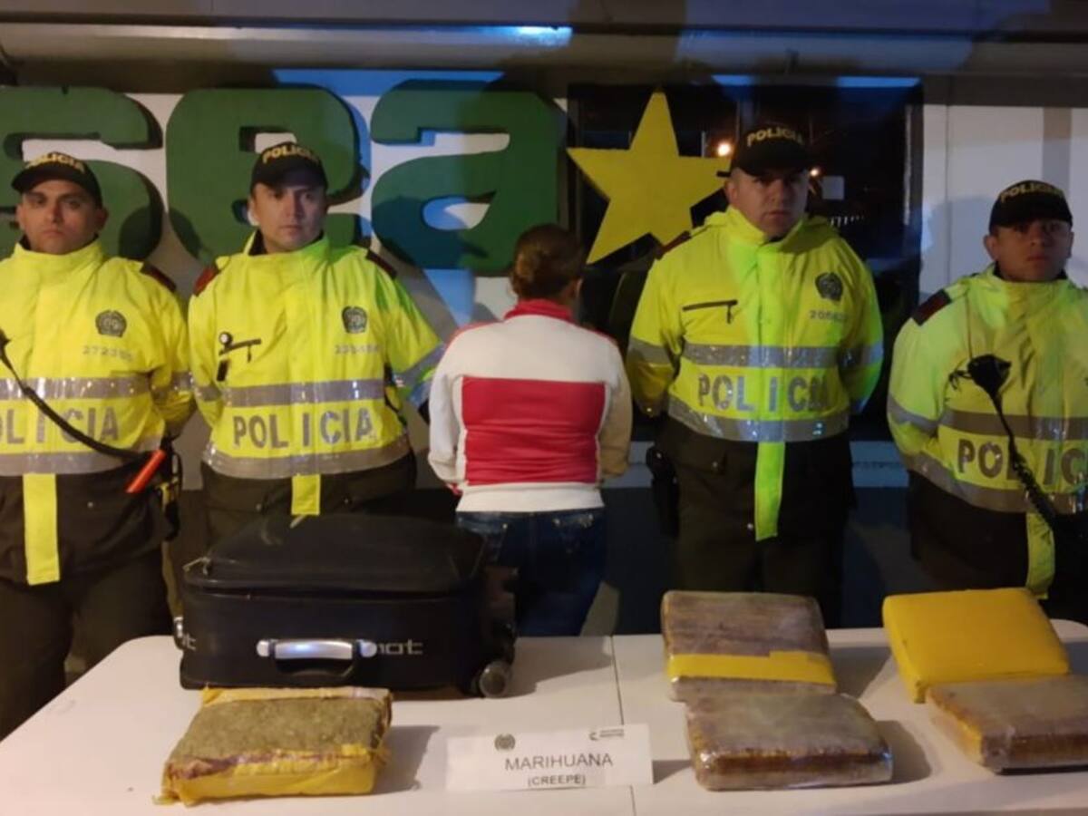 76 kilos de marihuana incautados y 5 personas capturadas en vías de Caldas