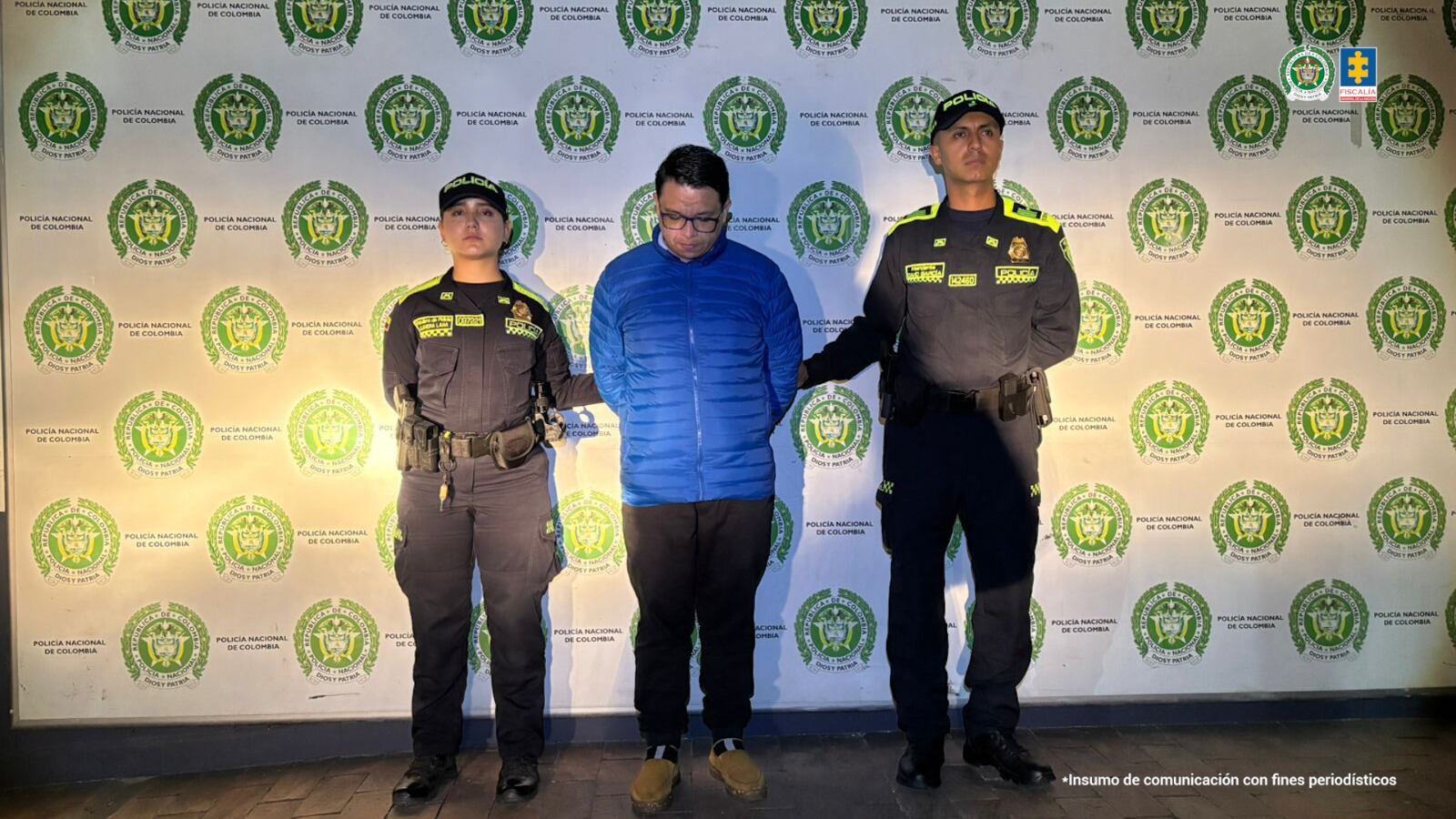 Captura del exconcejal - Fotografía suministrada por la Fiscalía General de la Nación.