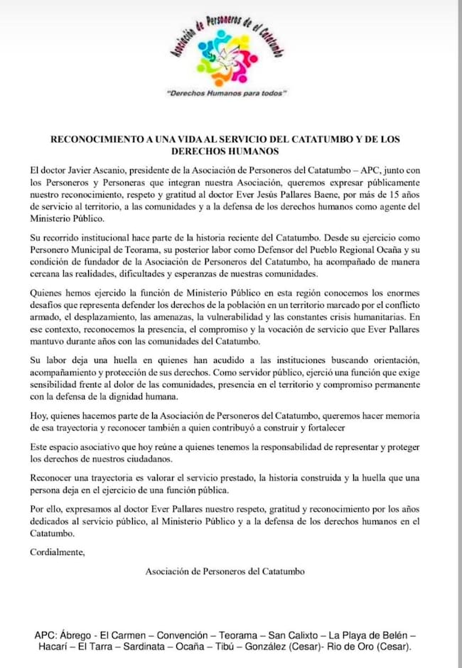 Asociación de Personeros del Catatumbo.