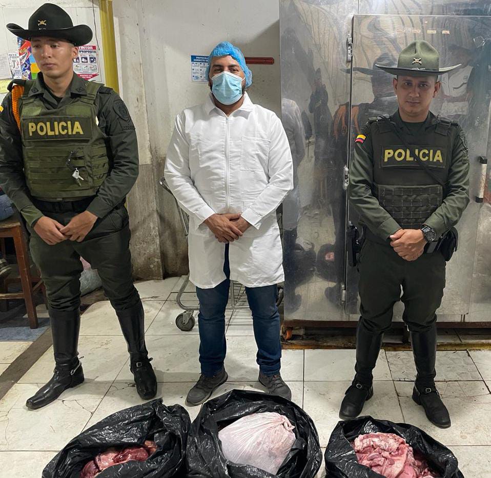 La carne incautada fue dejada a disposición de la secretaria de salud departamental y es llevada a la planta de subproductos de CEAGRODEX para su respectiva desnaturalización.