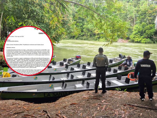 Las autoridades y organismos de socorro vigilan el nivel del embalse Amaní y de los ríos cercanos en Norcasia, Caldas.