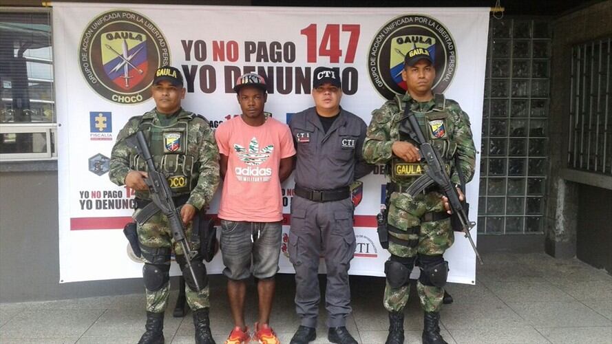 Se trata de alias Cholo, jefe de una banda relacionada con extorsiones en esa ciudad. Foto: Ejército Nacional