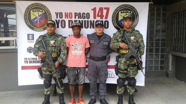 Se trata de alias Cholo, jefe de una banda relacionada con extorsiones en esa ciudad. Foto: Ejército Nacional