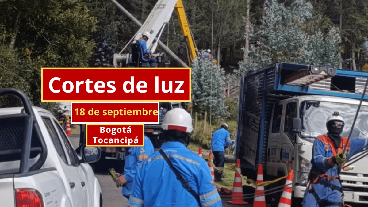 Cortes de luz en Bogotá y Tocancipá este viernes 18 de septiembre | Alcaldía de Bogotá