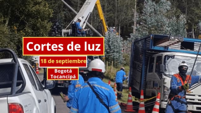 Cortes de luz en Bogotá y Tocancipá este viernes 18 de septiembre | Alcaldía de Bogotá