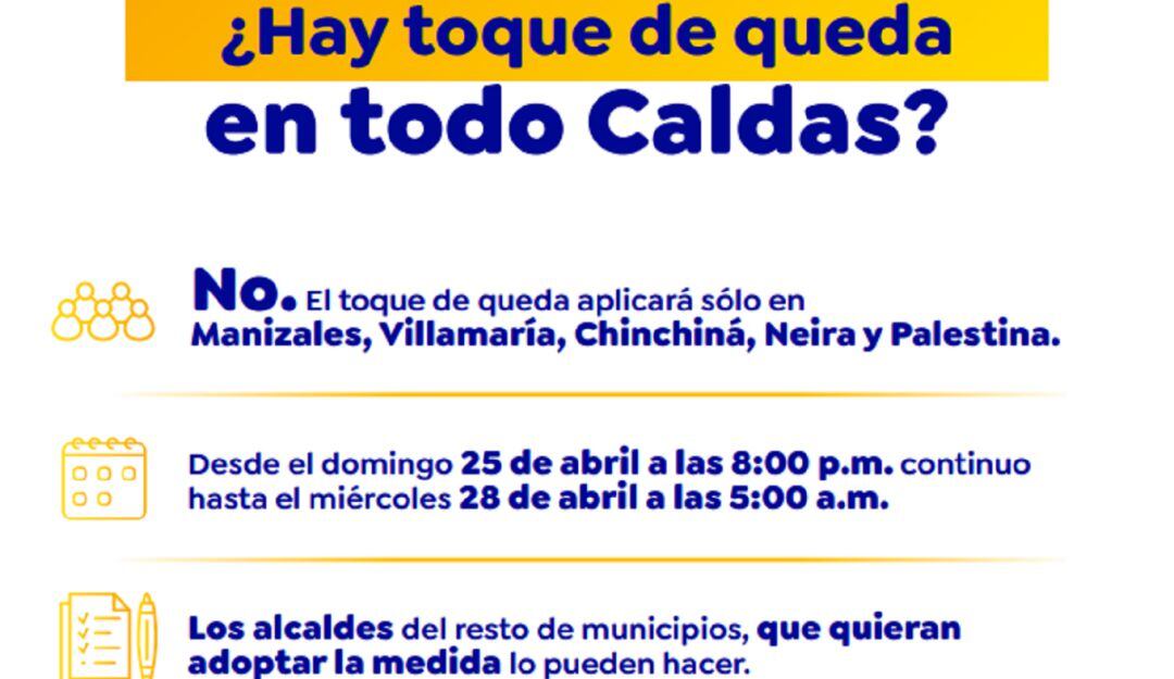 Toque de queda en Caldas