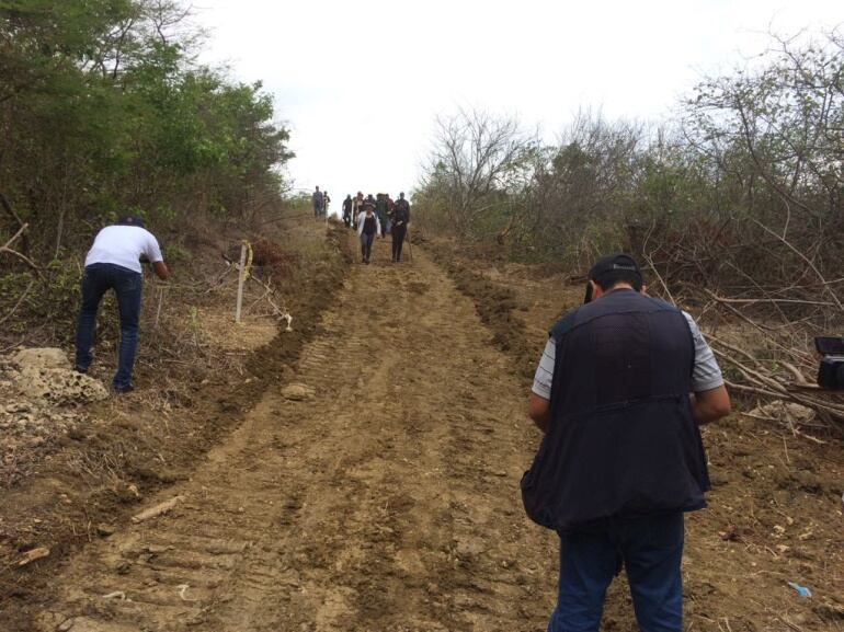 Zona enmontada donde las autoridades buscaron a la mujer desaparecida.