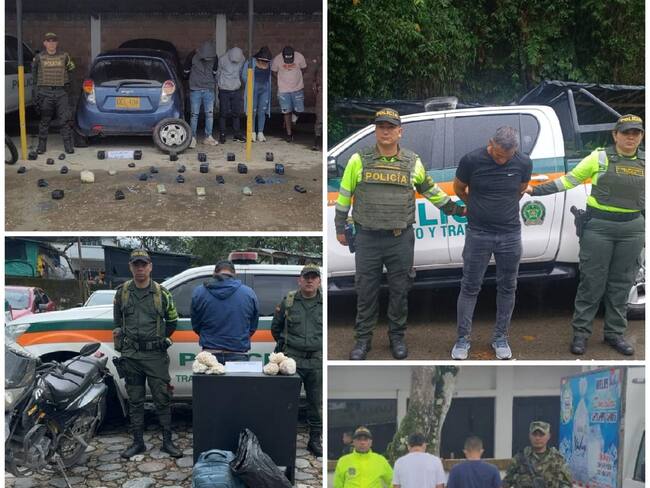 Estas personas capturadas y los elementos incautados fueron dejados a disposición por las autoridades competentes y deberán responder por el delito de Tráfico, fabricación o porte de estupefacientes.