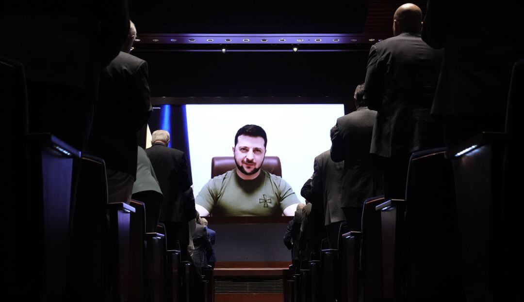 El presidente Zelenski hablando ante el Congreso de Estados Unidos 