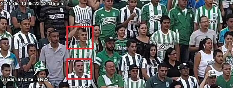 Responsables de lanzar petardos en el estadio.