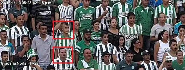 Responsables de lanzar petardos en el estadio.
