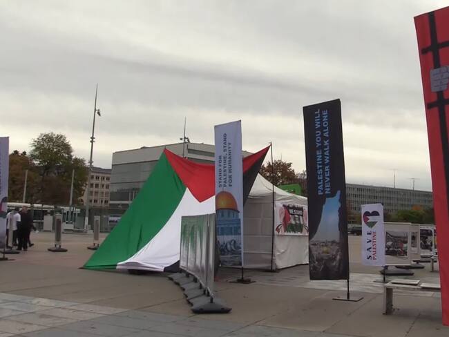 Acto conmemorativo en sede de la ONU de Ginebra, para las víctimas del conflicto en Gaza