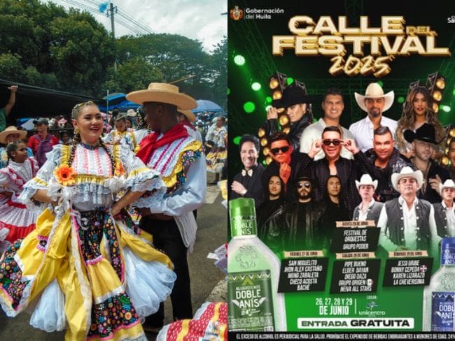La Calle del Festival Neiva 2025: artistas y programación de conciertos GRATIS el 28 y 29 de junio. Imagen de Getty iMages/ Gobernación del Huila
