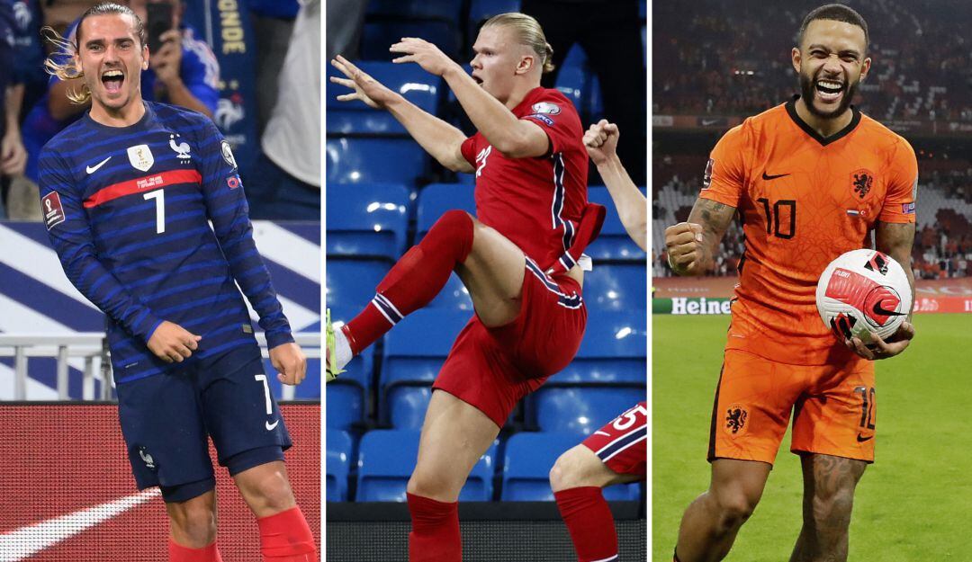 Griezmann, Haaland y Memphis